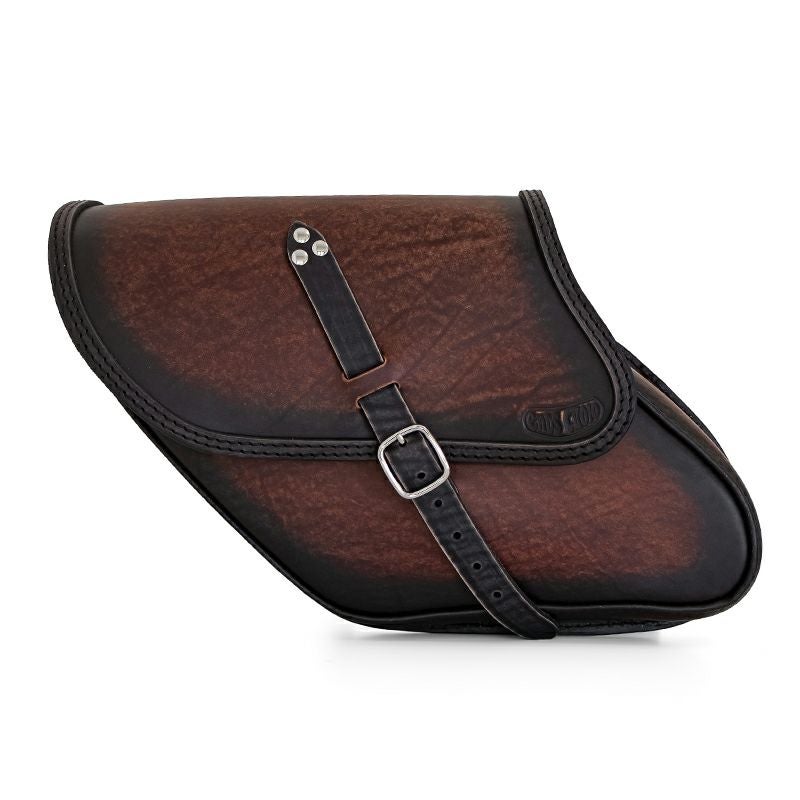 エンズクオイオ Tango レザーサドルバッグ 9L (ディストレスト・ツートーン・ダーク)5