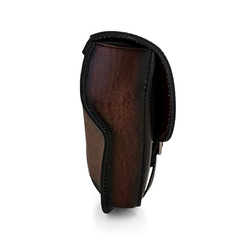 エンズクオイオ Tango レザーサドルバッグ 9L (ディストレスト・ツートーン・ダーク)9