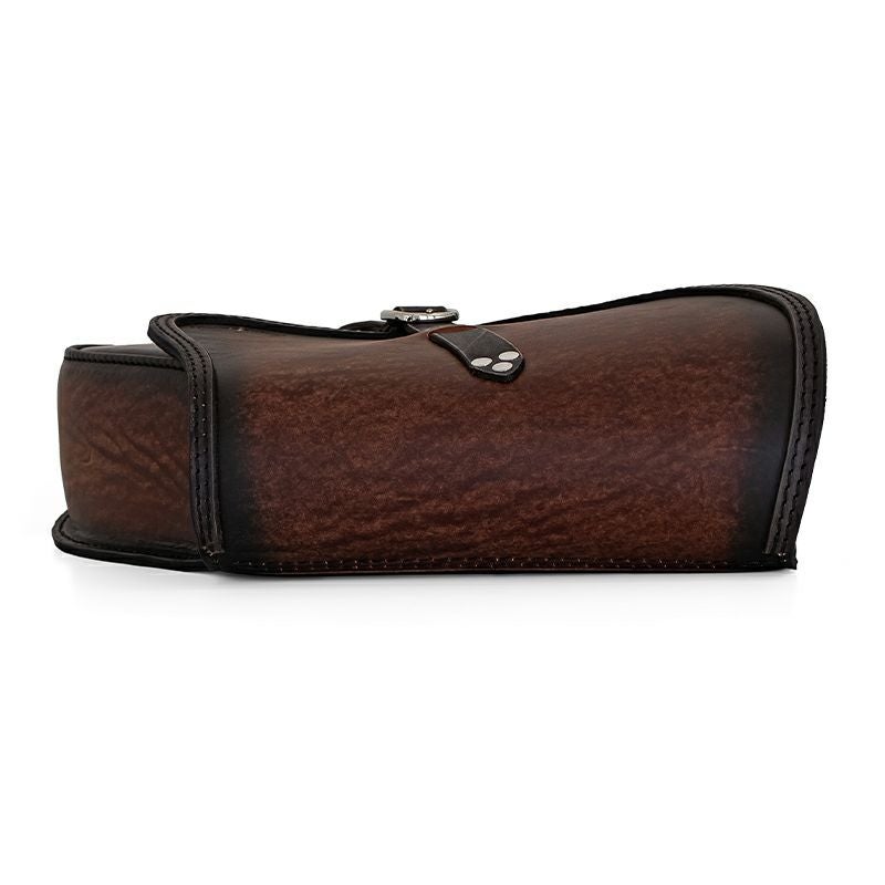 エンズクオイオ Tango レザーサドルバッグ 9L (ディストレスト・ツートーン・ダーク)10