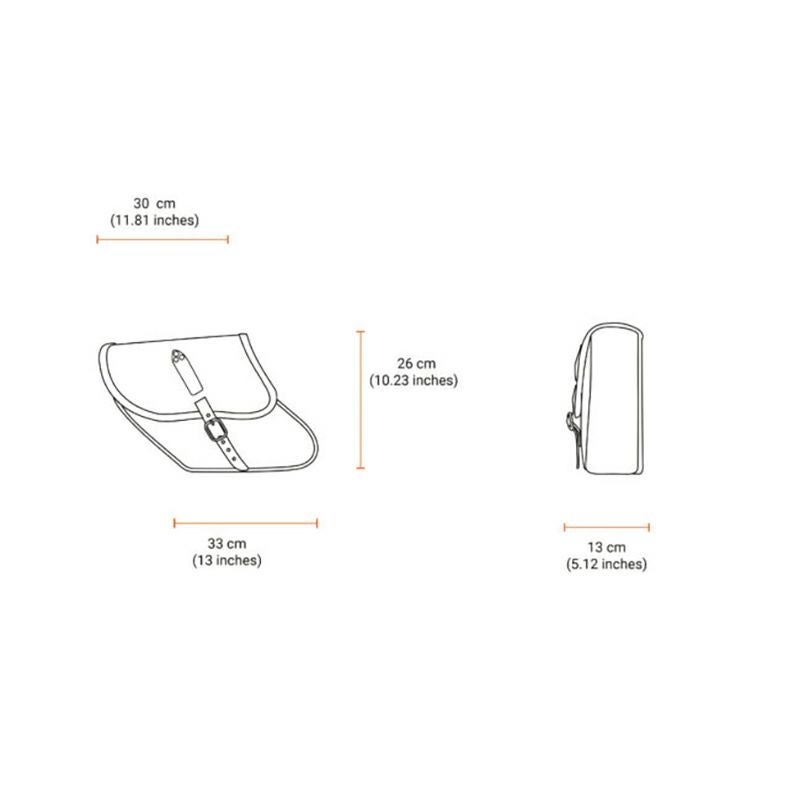 エンズクオイオ Tango レザーサドルバッグ 9L (ディストレスト・ツートーン・ダーク)14
