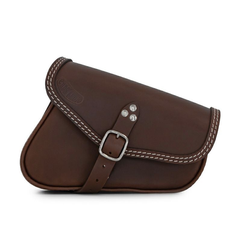 エンズクオイオ Battery Cover Bag レザーサドルバッグ 2.9L (ダークブラウン)