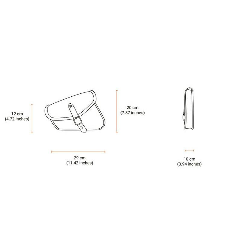 エンズクオイオ Battery Cover Bag レザーサドルバッグ 2.9L (ダークブラウン)9