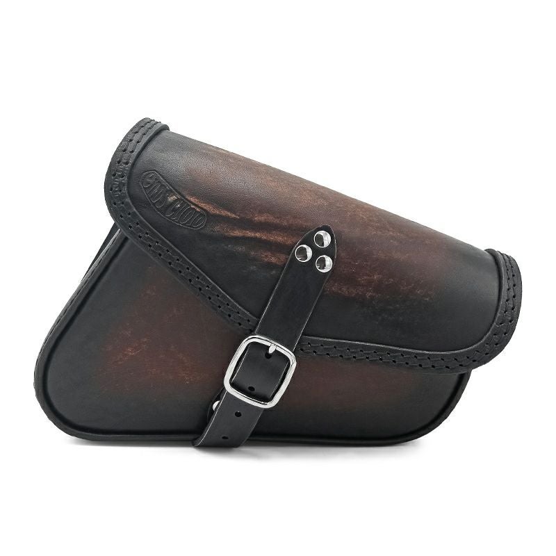  エンズクオイオ Battery Cover Bag レザーサドルバッグ 2.9L (ディストレスト・ツートーン・ダーク)