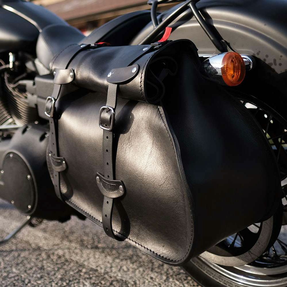  エンズクオイオ Roll Middle Dyna レザーサドルバッグ 46.3L (ディストレスト・ツートーン・ダーク)4