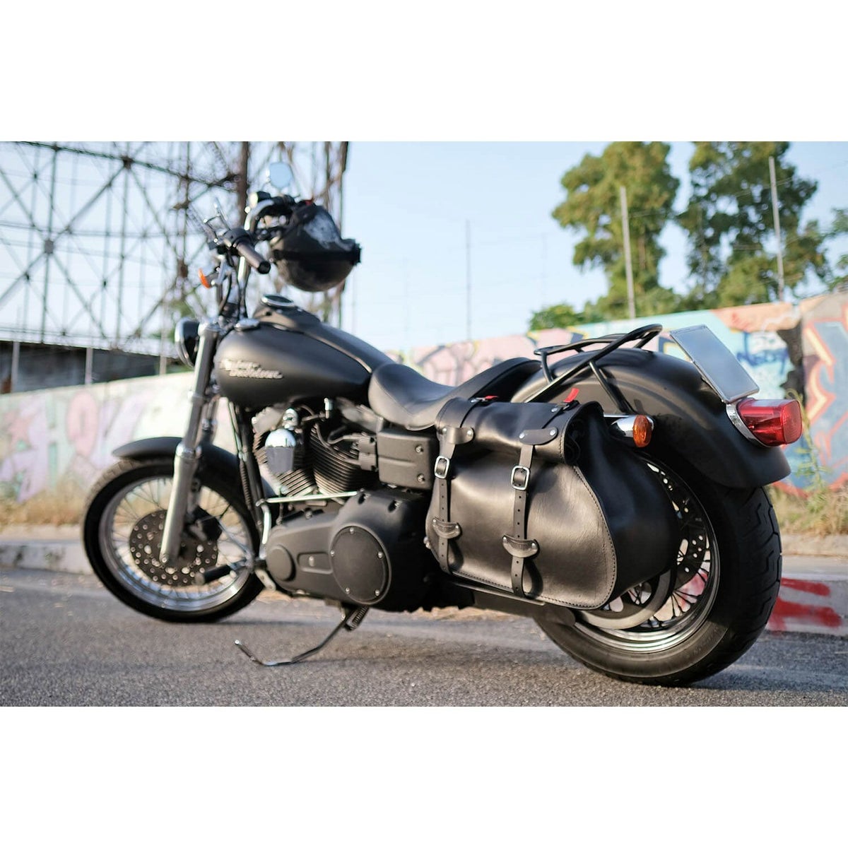  エンズクオイオ Roll Middle Dyna レザーサドルバッグ 46.3L (ディストレスト・ツートーン・ダーク)6