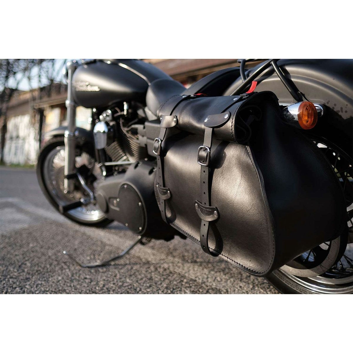  エンズクオイオ Roll Middle Dyna レザーサドルバッグ 46.3L (ディストレスト・ツートーン・ダーク)8