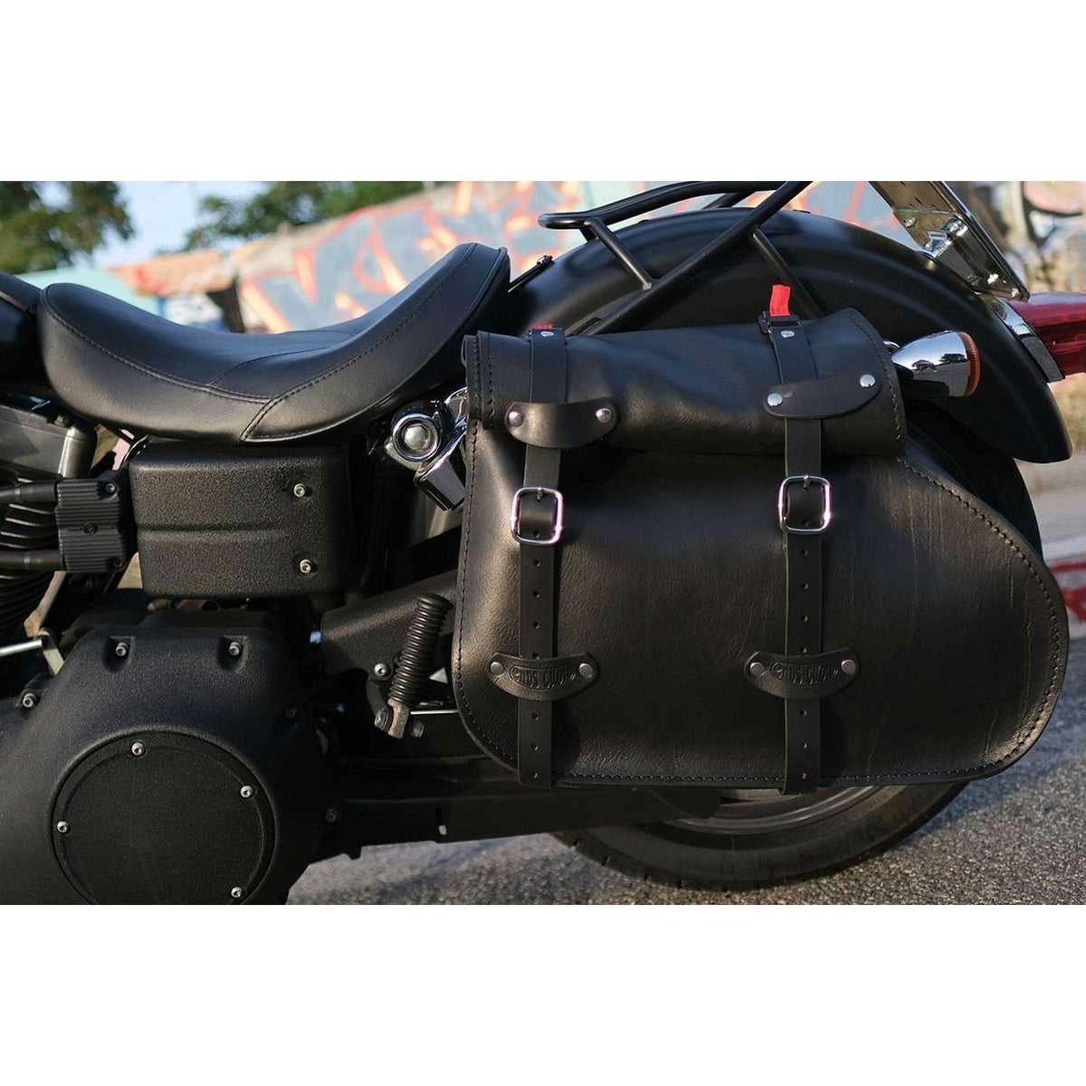  エンズクオイオ Roll Middle Dyna レザーサドルバッグ 46.3L (ディストレスト・ツートーン・ダーク)11