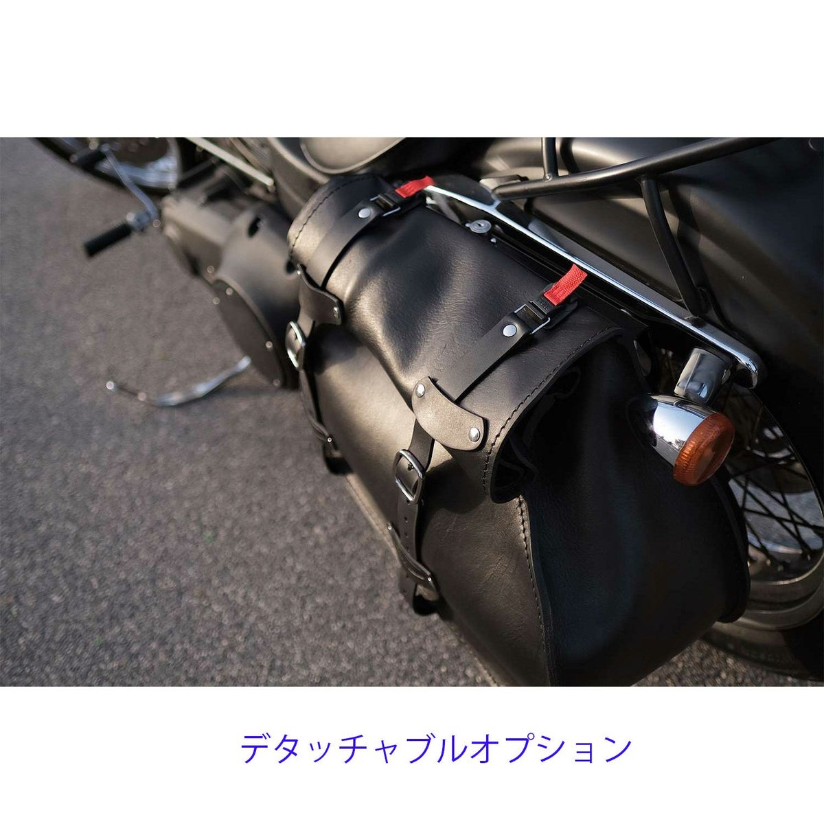  エンズクオイオ Roll Middle Dyna レザーサドルバッグ 46.3L (ディストレスト・ツートーン・ダーク)12