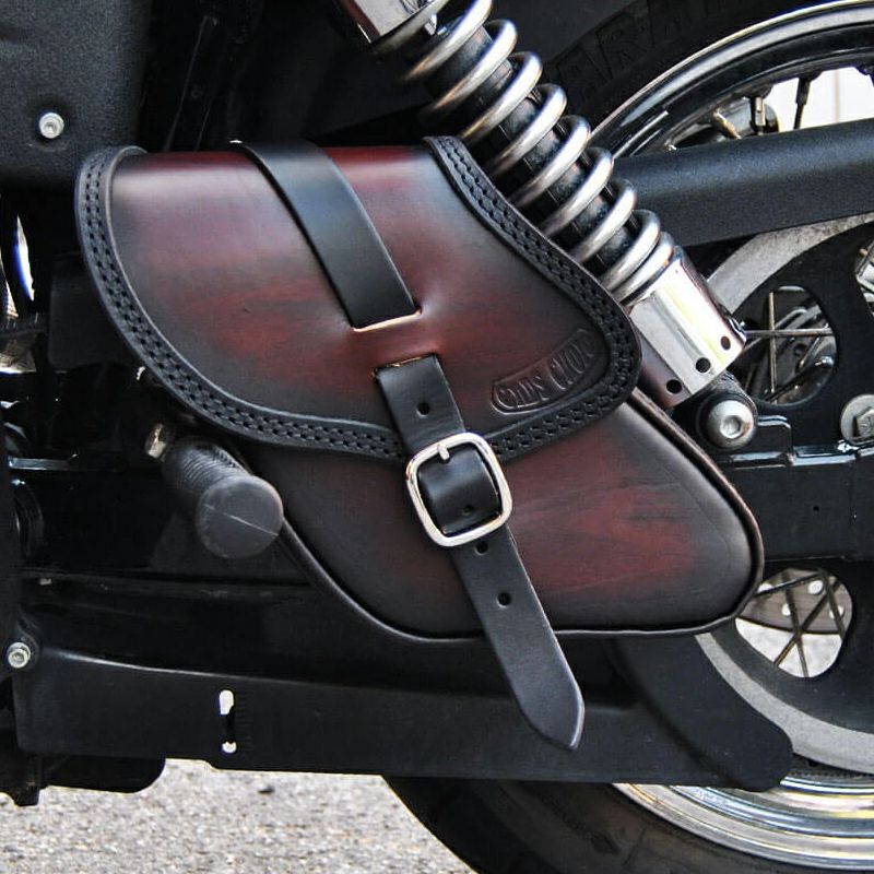 エンズクオイオ POP レザーサドルバッグ 3.2L (ツートーン・ダーク)