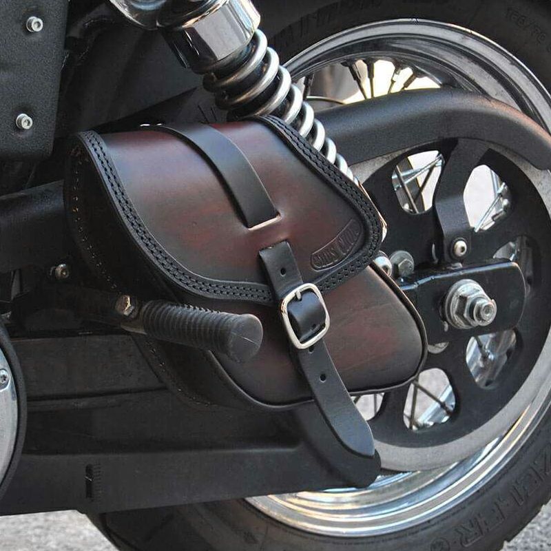 エンズクオイオ POP レザーサドルバッグ 3.2L (ツートーン・ダーク)1