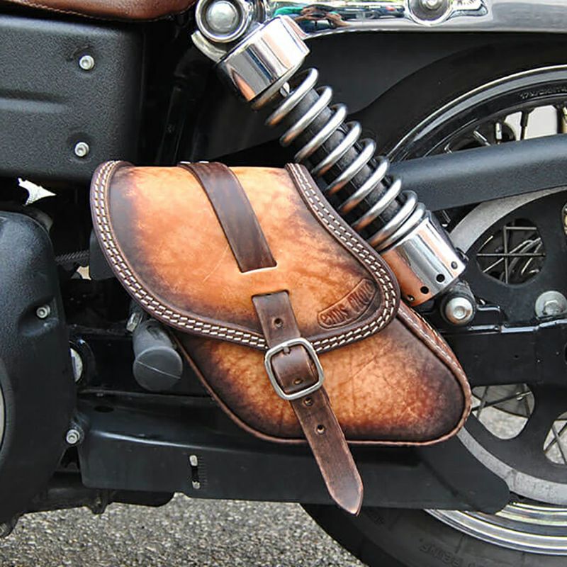 エンズクオイオ POP レザーサドルバッグ 3.2L (ディストレスト・ツートーン)