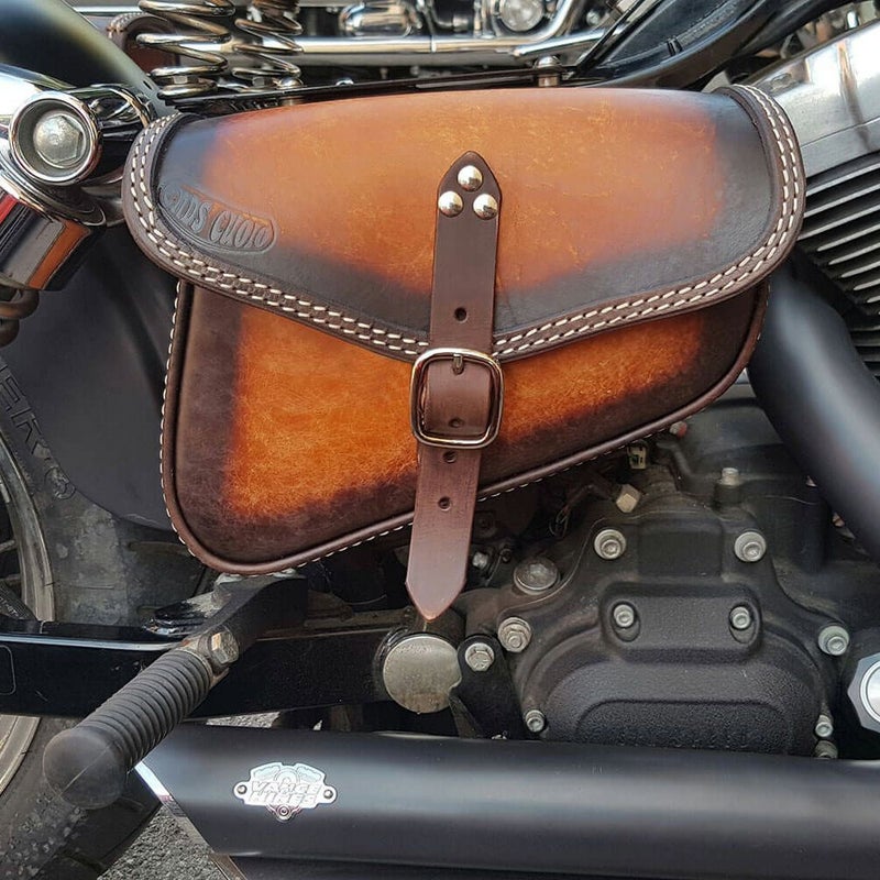 エンズクオイオ Battery Cover Bag レザーサドルバッグ 2.9L (ツートーン)