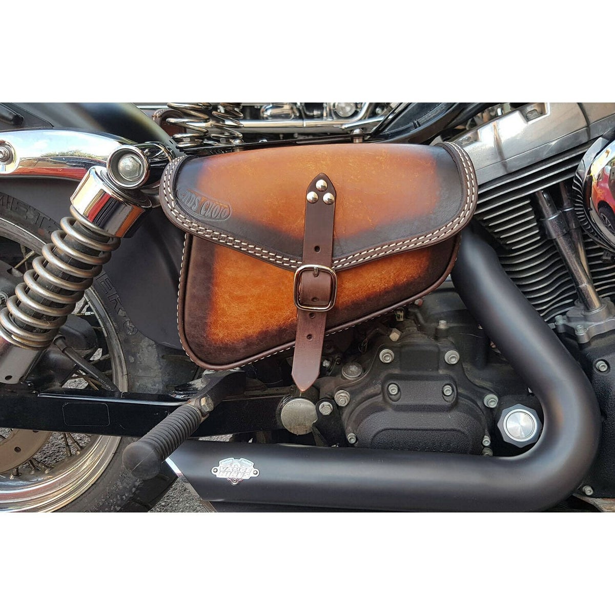 エンズクオイオ Battery Cover Bag レザーサドルバッグ 2.9L (ツートーン)1