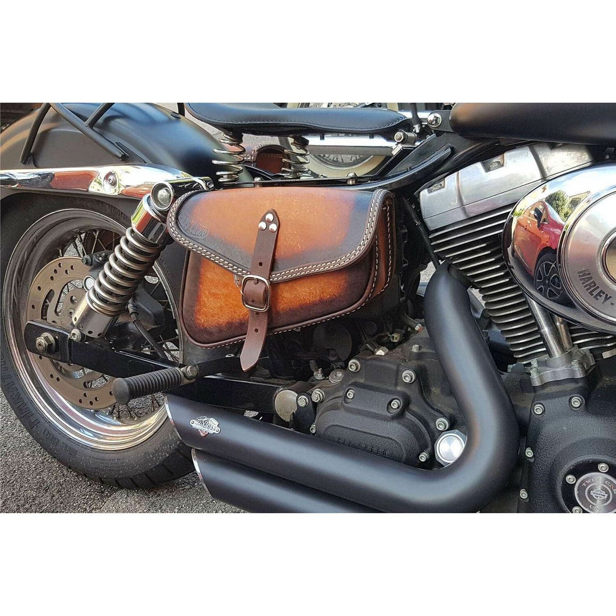 エンズクオイオ Battery Cover Bag レザーサドルバッグ 2.9L (ツートーン)2