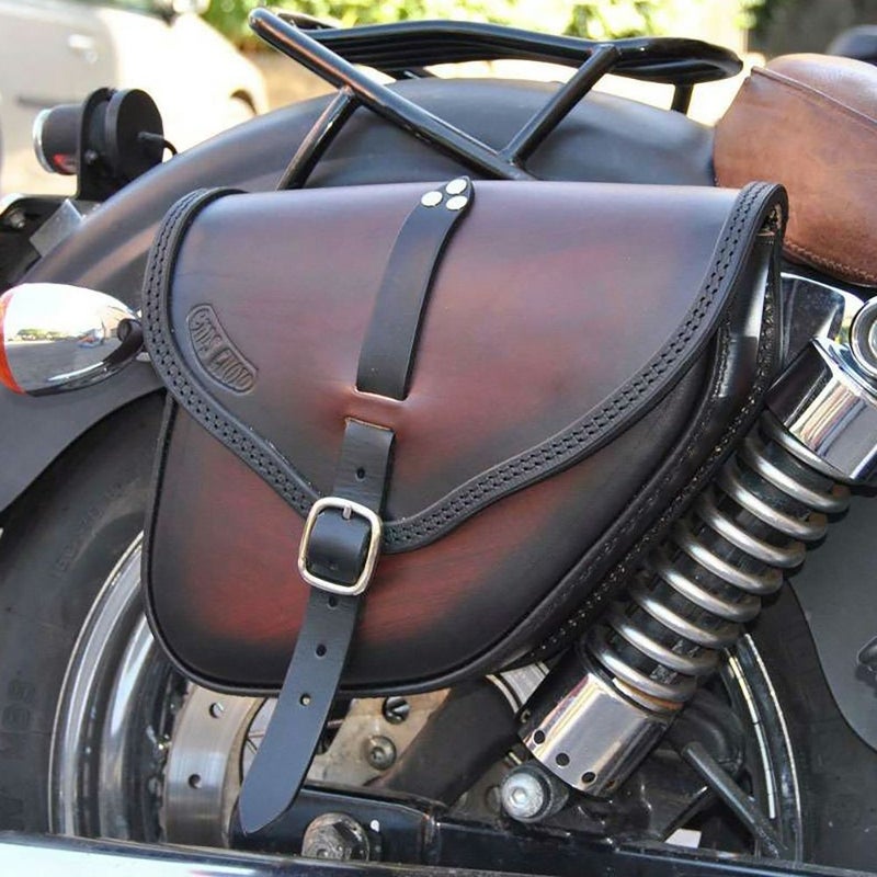 エンズクオイオ Small Tango レザーサドルバッグ 5.6L (ツートーン・ダーク)