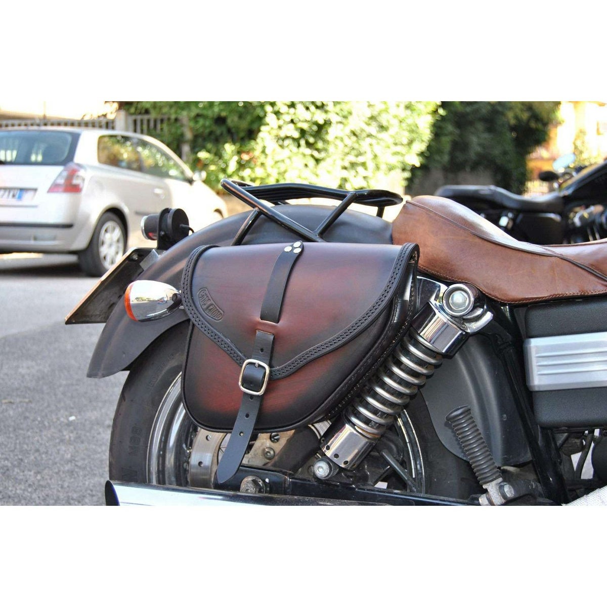 エンズクオイオ Small Tango レザーサドルバッグ 5.6L (ツートーン・ダーク)1