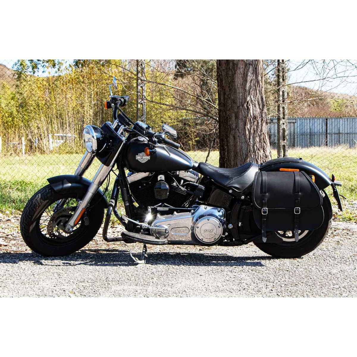 Country レザーサドルバッグ 29L (ダークブラウン)5