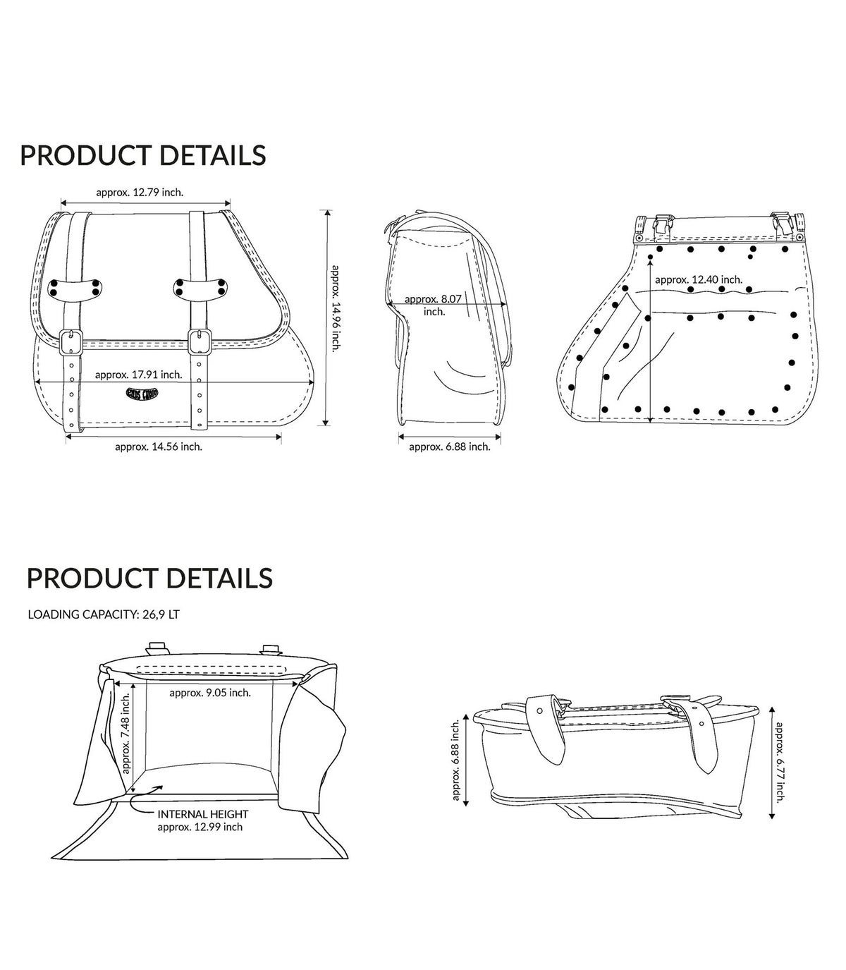 Rev GYPSY レザーサドルバッグ 27L (型押しレザー)7
