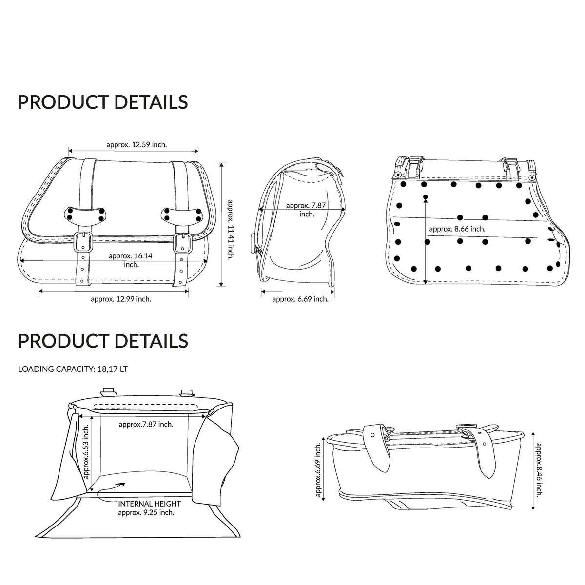 Rev リトル GYPSY レザーサドルバッグ 18L (型押しレザー)15