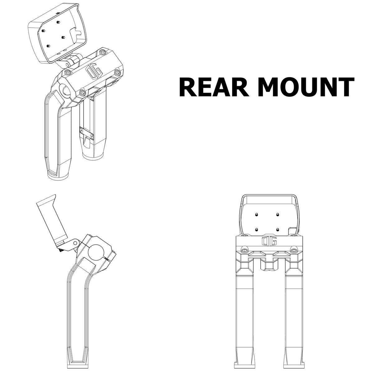 OGライザー用 パワービジョン リアマウント アルミカラー OG（オリジナルガレージモト） 2