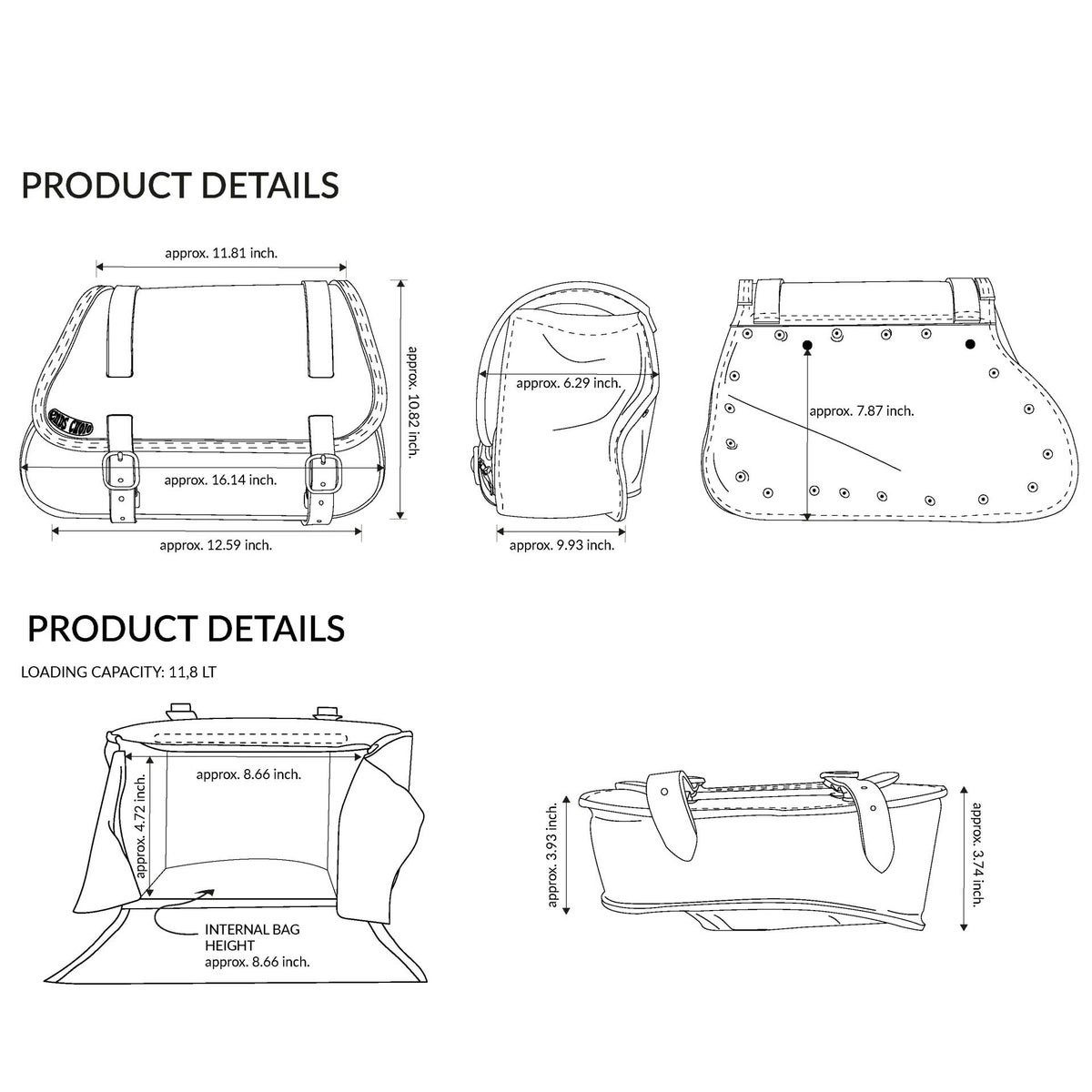 Folk レザーサドルバッグ 12L (リンクルレザー)8