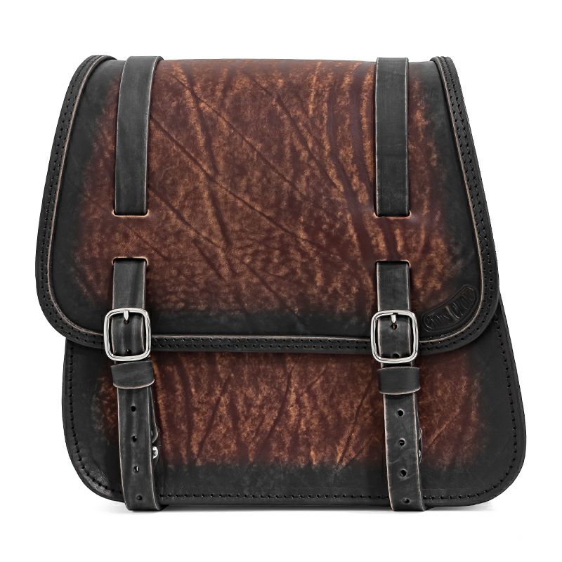 GLAM レザーサドルバッグ 22L (ディストレスト・ツートーン・ダーク)
