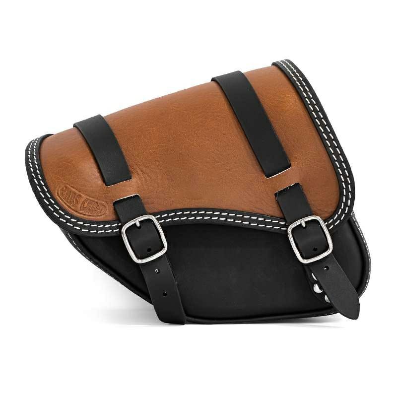 SOUL レザーサドルバッグ (ブラック/デザートタン)