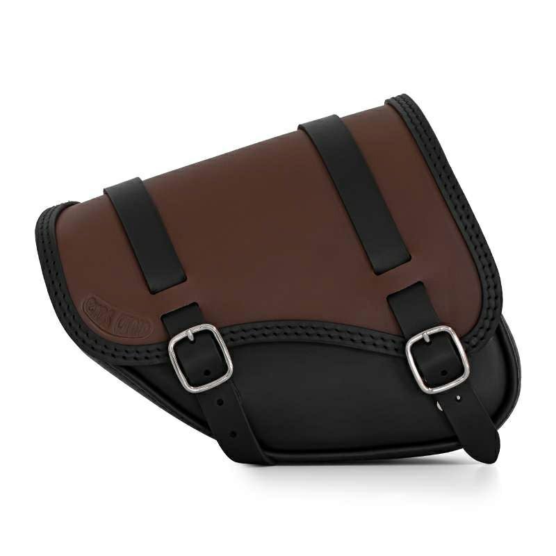 SOUL レザーサドルバッグ (ブラック/ダークブラウン)