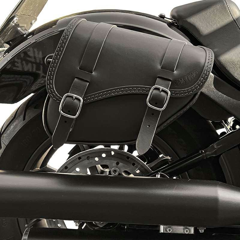 SOUL レザーサドルバッグ (ブラック/ダークブラウン)4