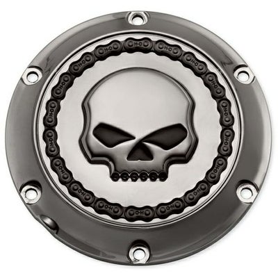 スカル＆チェーン・ダービーカバー　スモーキークローム　/スカル 　スポーツスター-01