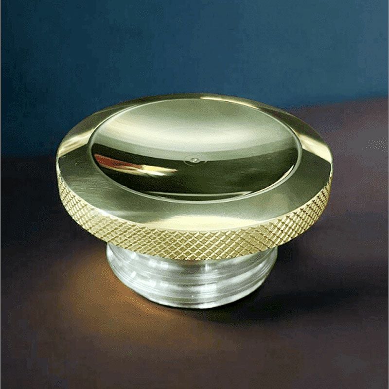 ハーレー ビレットアルミニウム JETSON ロープロファイル ガスキャップ ブラスポリッシュ Motone（モートーン）