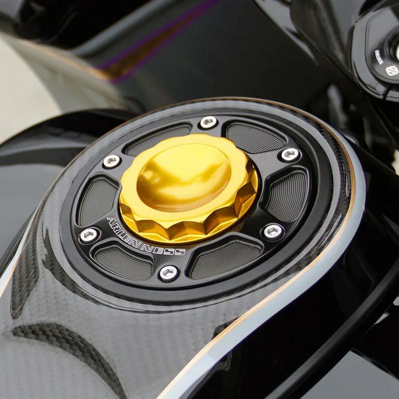 2025以降 ツーリング Arlen Ness 12ポイント ガスキャップ ゴールド