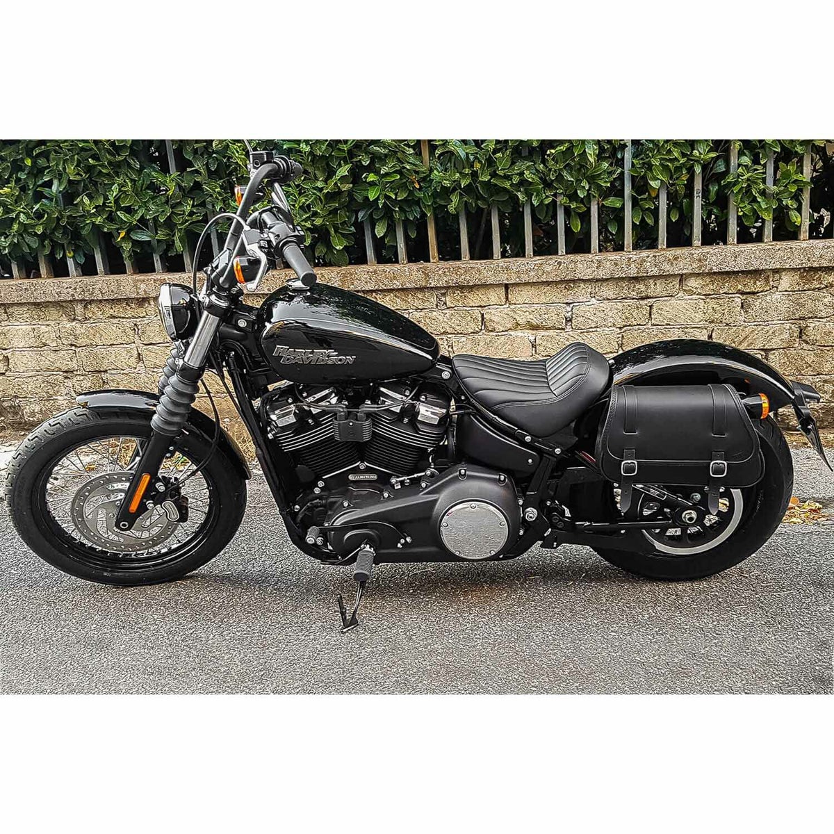 Folk レザーサドルバッグ (ブラック)3