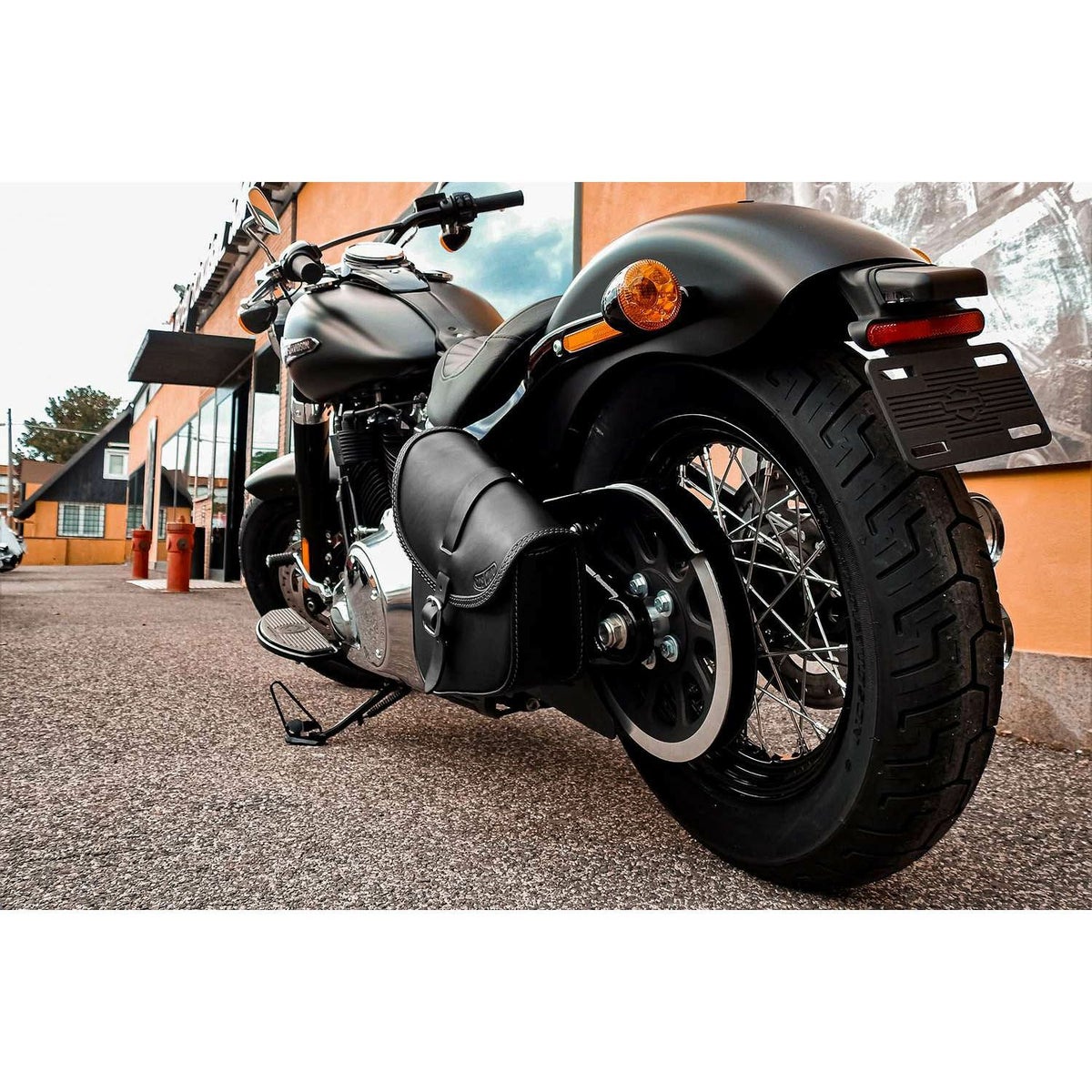 BOB レザー スイングアームバッグ (ブラック)5