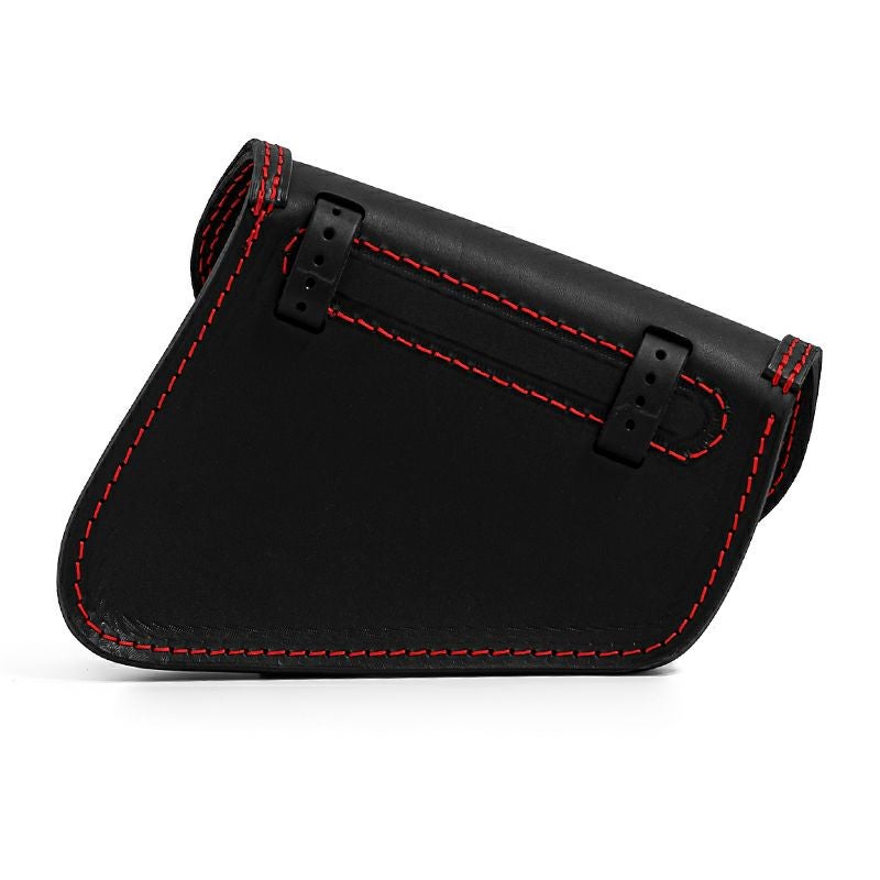 Mambo レザーサドルバッグ 4L 左用 (ブラック/レッドステッチ)3