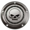スカル＆チェーン・ダービーカバー　スモーキークローム　/スカル-01