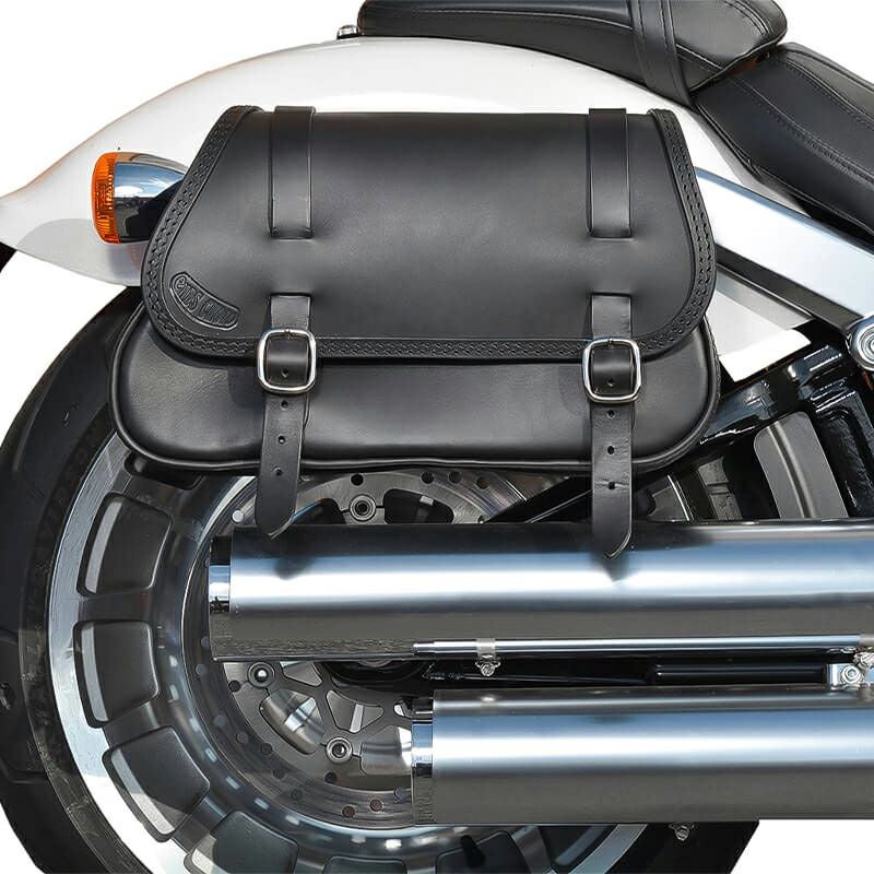 Folk レザーサドルバッグ デタッチャブル式 右用 (ブラック)