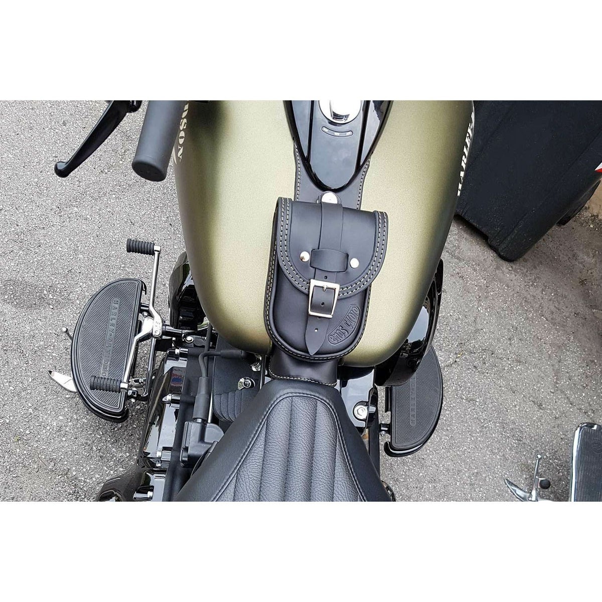 Slim Smart レザー タンクバッグ (ブラック) TCソフテイル1