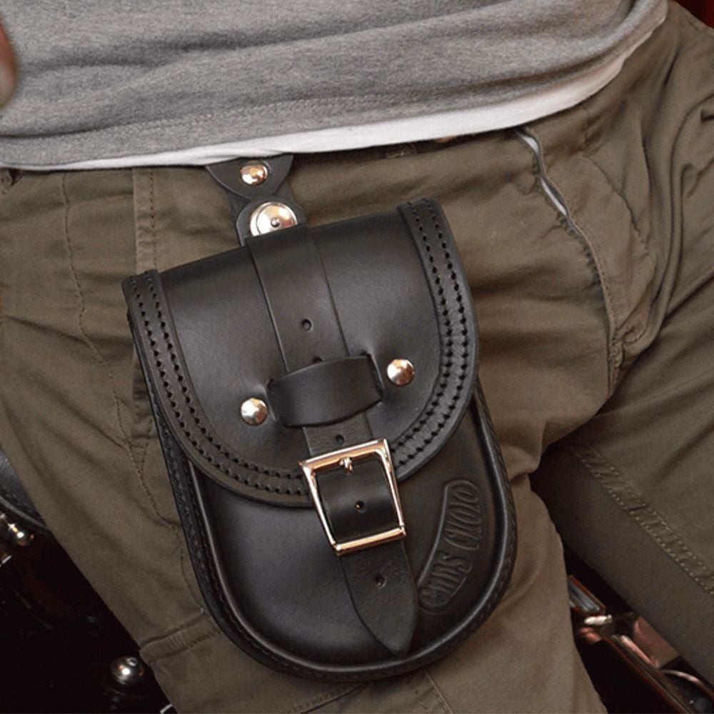 Slim Smart レザー タンクバッグ (ブラック) TCソフテイル7