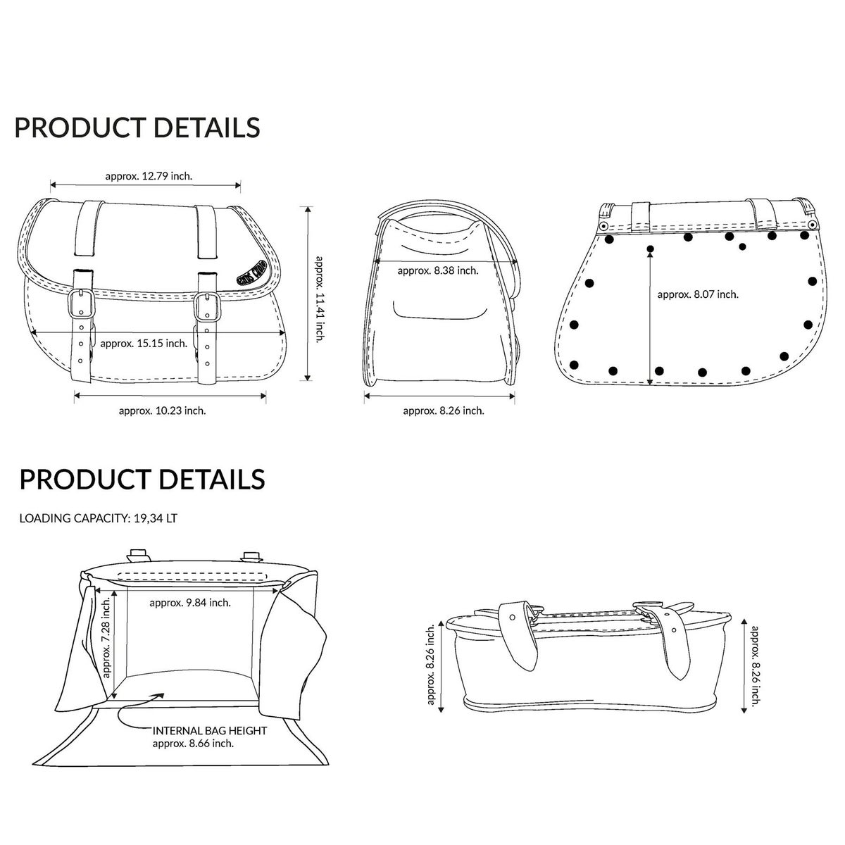 PROG レザーサドルバッグ 19L (ブラック) スポーツスターS9
