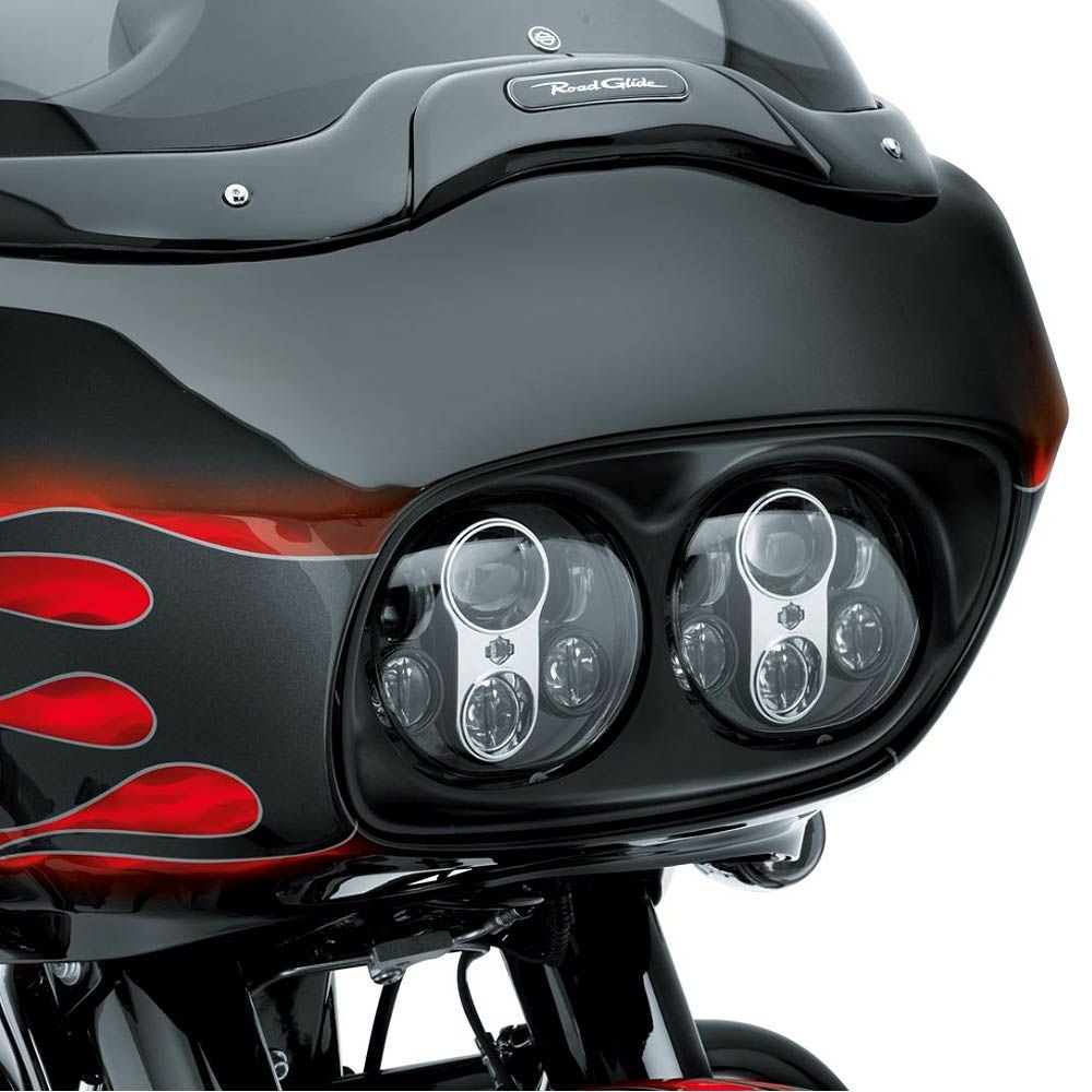 LED デュアル・ヘッドライト　グロスブラック＆クローム  2004～2013 FLTR/X-01