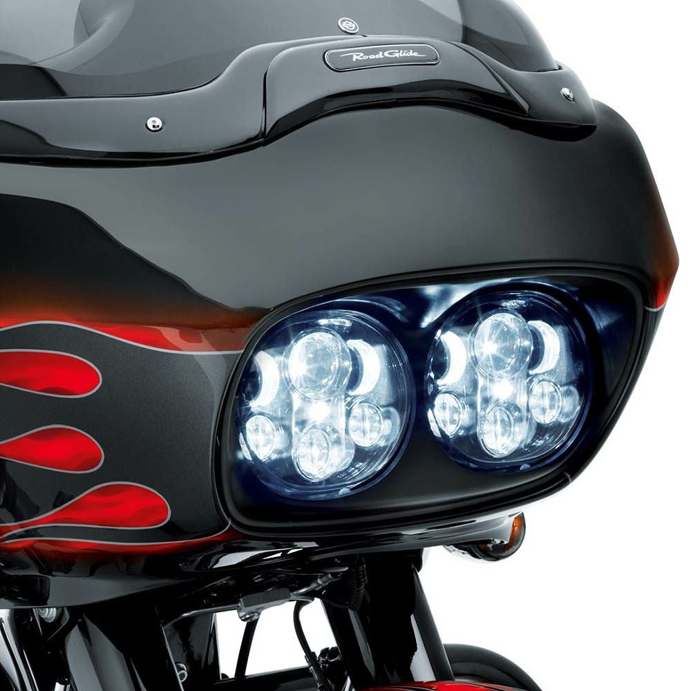 LED デュアル・ヘッドライト　グロスブラック＆クローム  2004～2013 FLTR/X-02