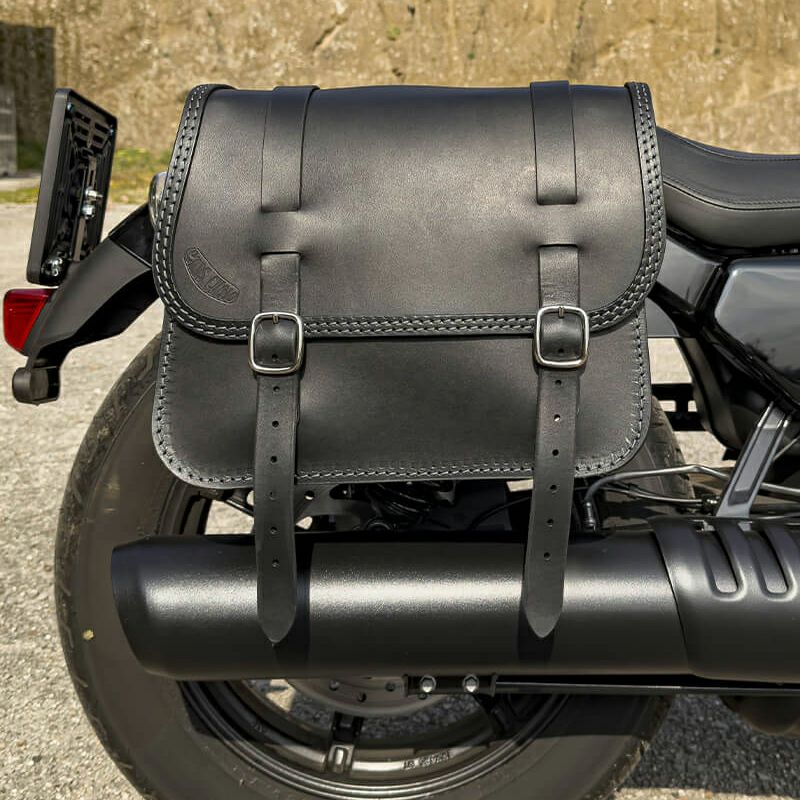 Rap レザーサドルバッグ (ブラック)