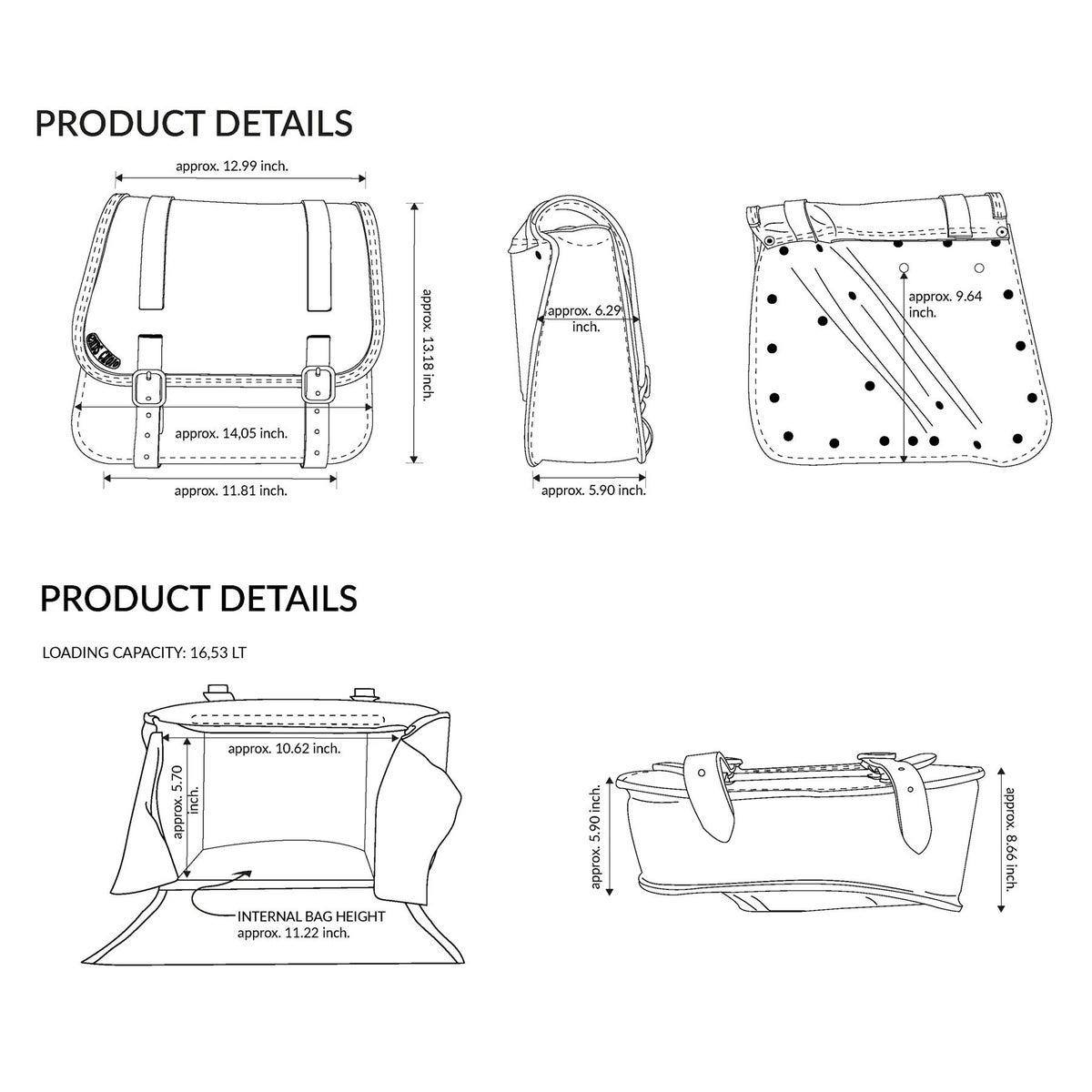 Rap レザーサドルバッグ (ブラック)15