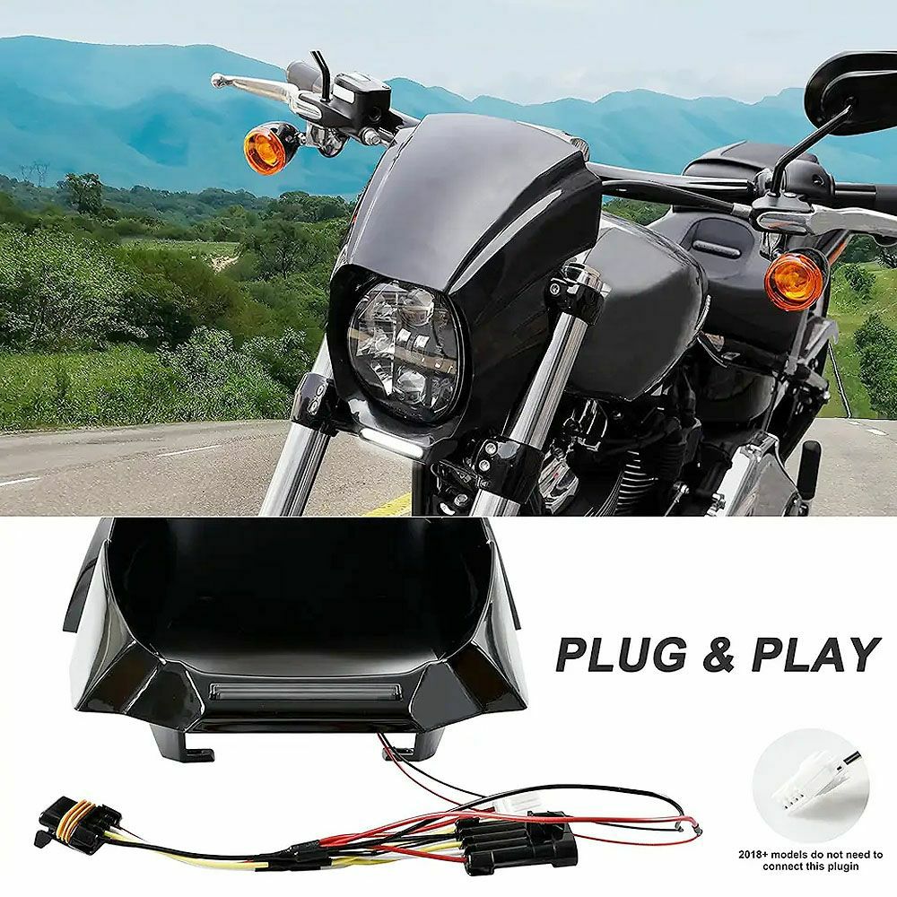 M8ブレイクアウト（FXBR/S） ヘッドライトカウル フェアリング ブラック 