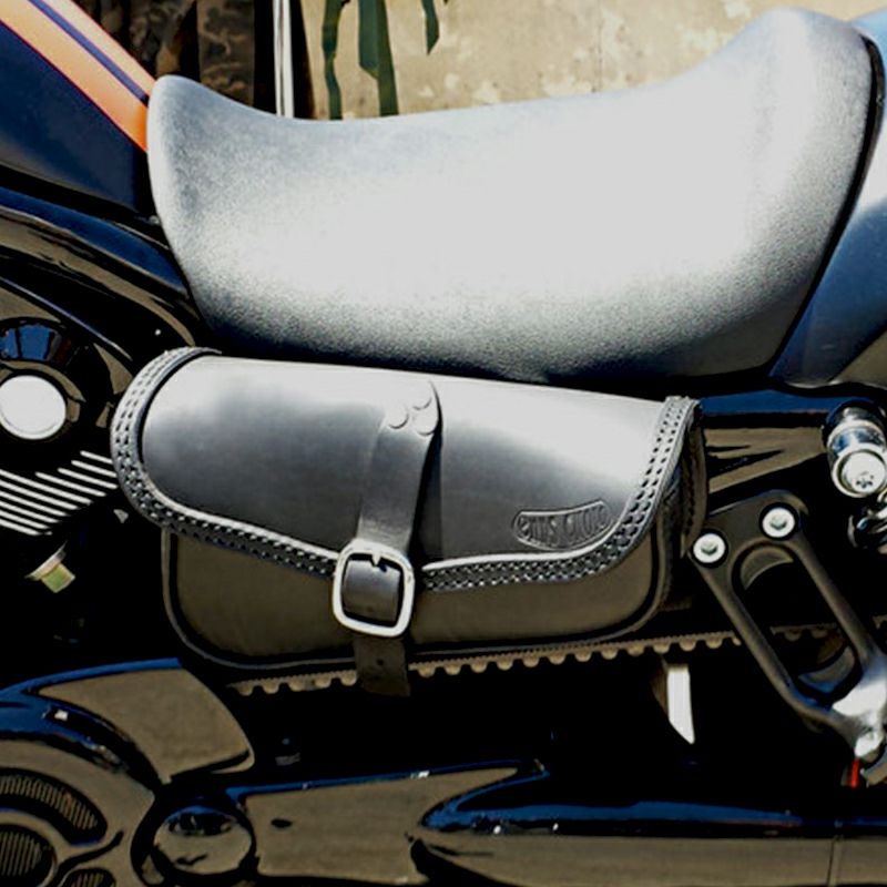 V-Small Bag レザーサドルバッグ (ブラック)