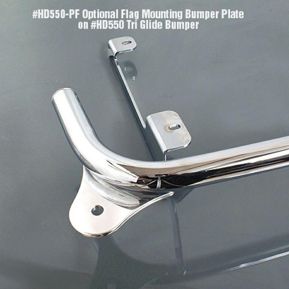 トライグライド リアバンパー用 フラッグホルダープレート (クローム)1