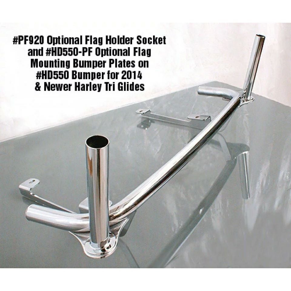 トライグライド リアバンパー用 フラッグホルダープレート (クローム)2