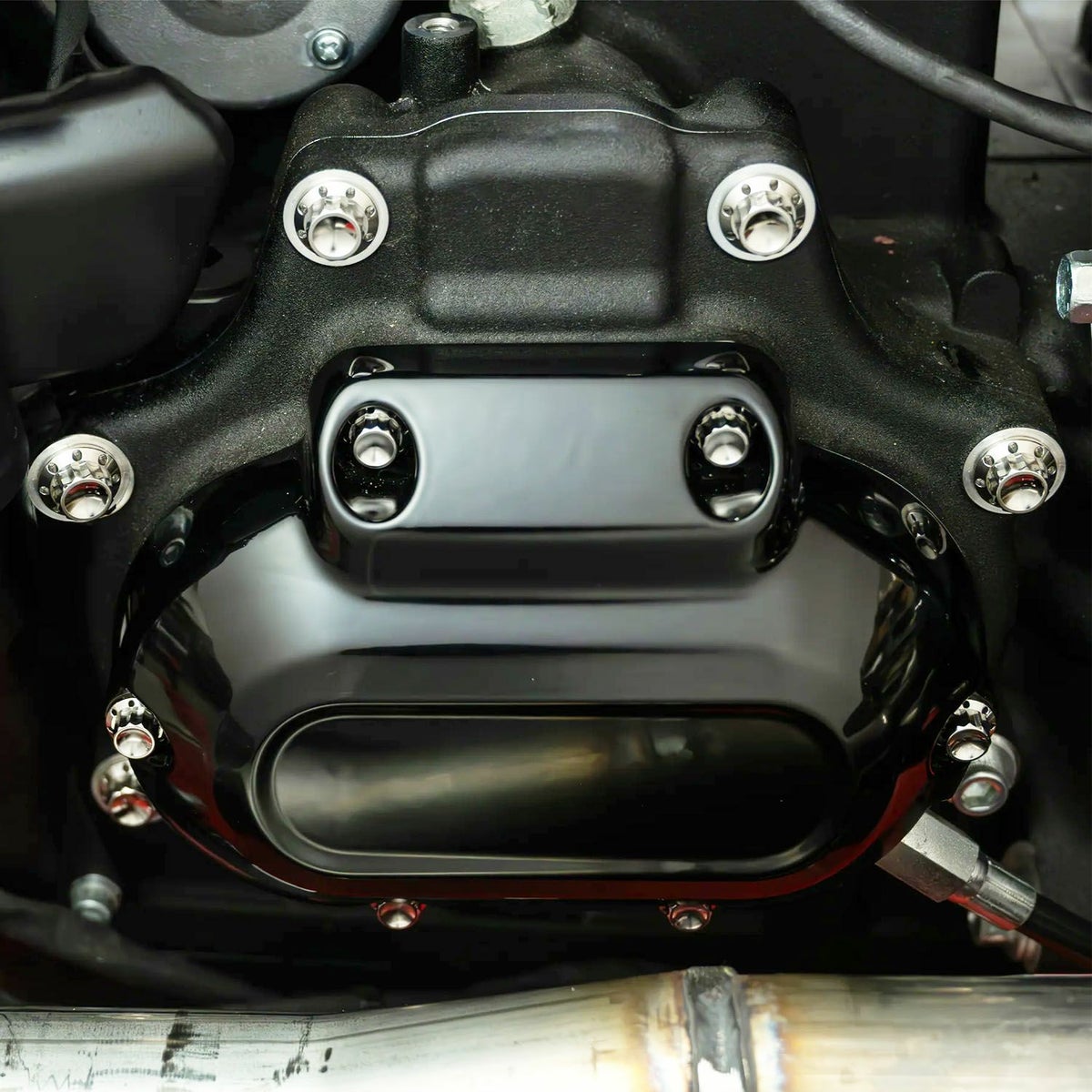 Arlenness（アレンネス） チタン 12ポイント トランスミッションサイドカバー、トラップドア ボルトキット ポリッシュ ケーブルクラッチ ツインカム用