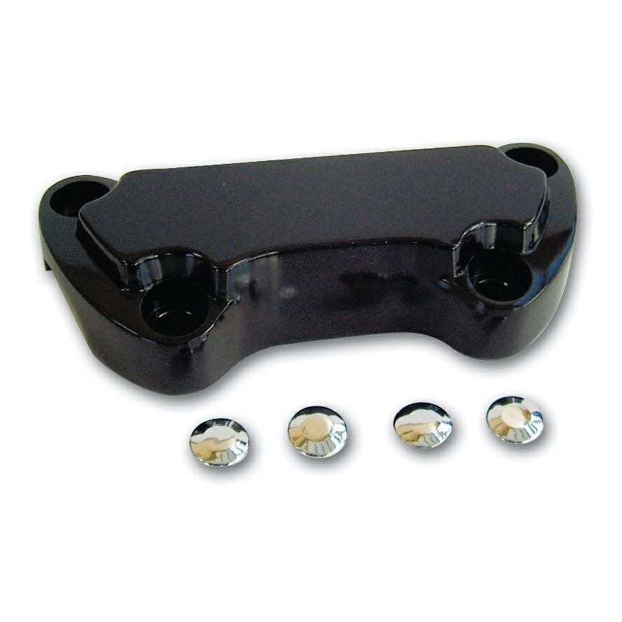 スキャロップデザイン・ハンドルトップクランプ 1インチ (ブラック)